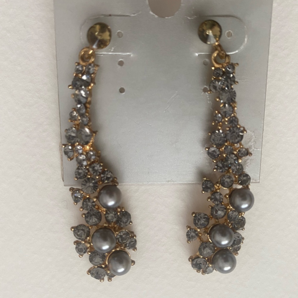 Elegant Gold and Silver Crystal Earrings